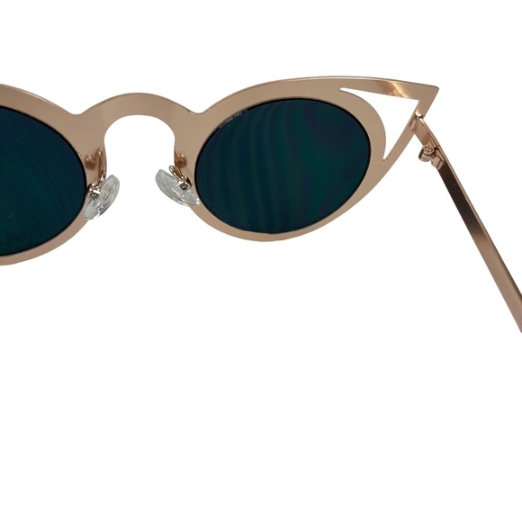 SUNGLASSES Sun Glasses Shades Rose Gold Metal Frames Pink Mirror Lenses UV400 - Picture 10 of 15